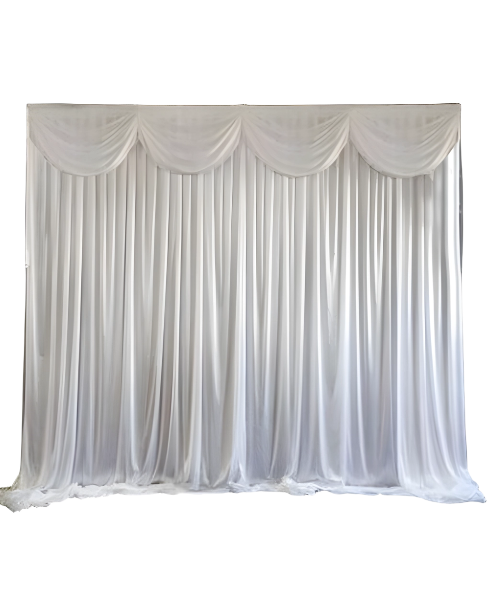 White with stitched swag 3M x 3M