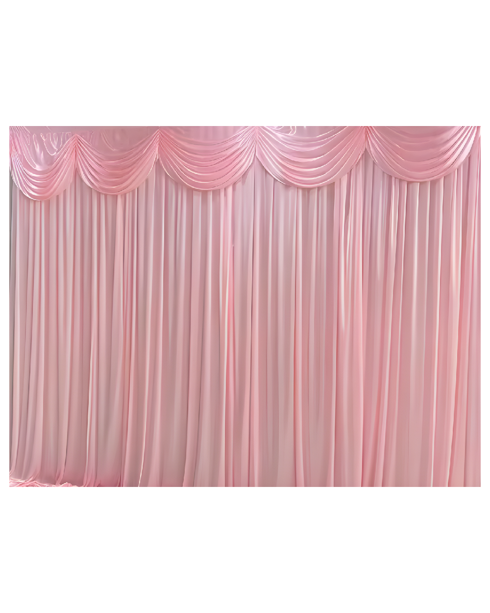 Baby Pink with stitched swag 3M x 3M